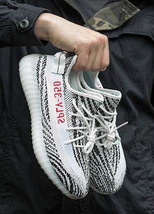 Кроссовки женские мужские adidas yeezy boost 350 v2 zebra