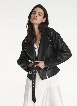 The kooples чорна шкіряна куртка косуха
