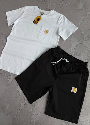 Костюм летний комплект набор для лета футболка и шорты carhartt премиум качество