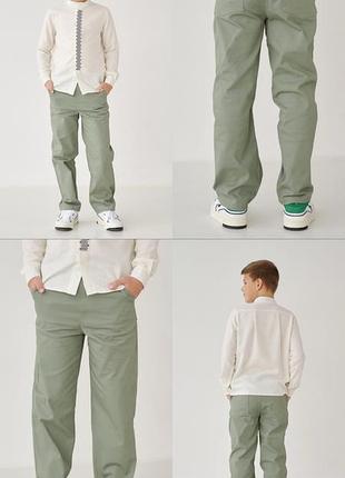Классические брюки для парней ткань стрейч-коттон пояс на сплошной резинке есть карманы ✍цвет оливка