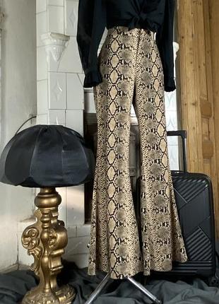 Брюки штани принт змія zara