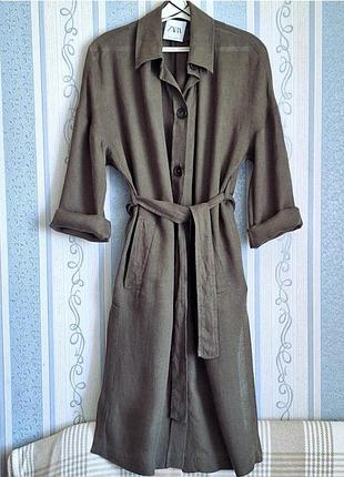 Лляне плаття-сорочка zara