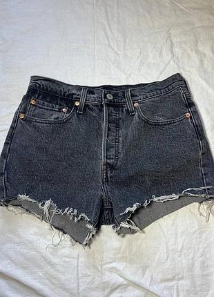 Темно сірі джинсові шорти levis
