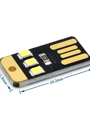 2 шт, міні usb ліхтарик на 3 сведодіоди
