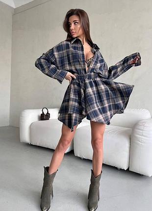 Костюм зі спідницею костюм у клітинку клетчатый костюм с юбкой