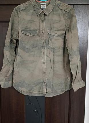 Мужская рубашка в стиле милитари tommy hilfiger размер l