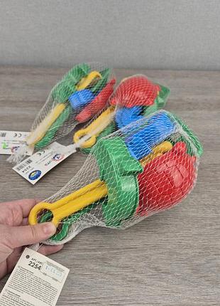 Игрушка набор лопатка грабельки с формами для песка