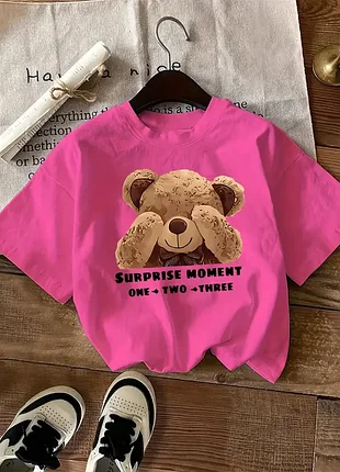 Жіноча повсякденна  футболка з медведиком