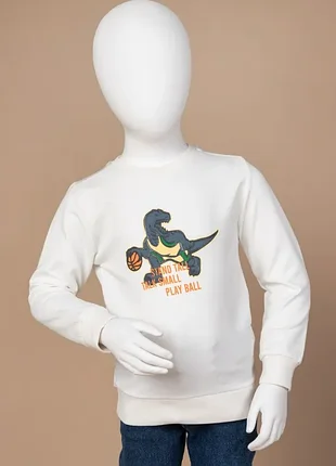 Світшот для хлопчиків 5180-2 молочний динозавр