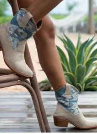 Козаки р 37 джинс кожа летние