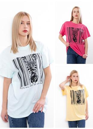 Футболка бавовняна оверсайз, футболка вільного крою жіноча