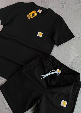 Літній чоловічий костюм футболка шорти carhartt3 фото
