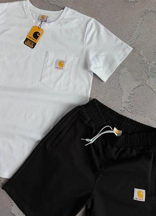 Літній чоловічий костюм футболка шорти carhartt6 фото