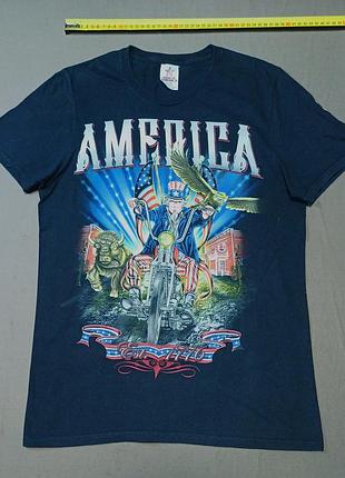 Плечі 40 см spirit of america  футболка з принтом  size s 100% cotton made in el salvador