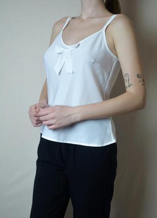 Шифоновая майка с бантиком boohoo классическая блуза бантом белая скидки 1+1=3