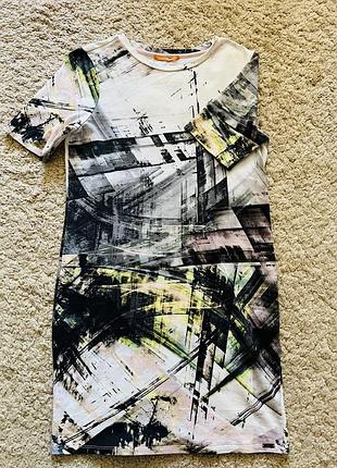 Трикотажное хлопковое платье туника hugo boss orange оригинал бренд размер s,m