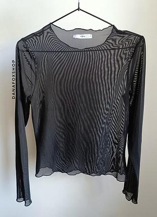 Кофта черный лонгслив сетка сеточка pigalle xs/s