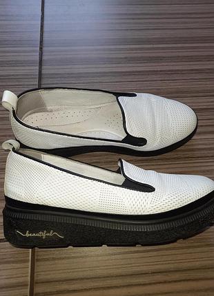 Слипоны кожаные