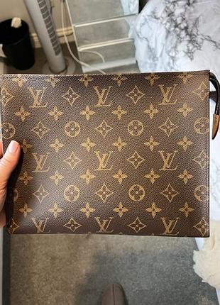 Косметичка сумка louis vuitton toiletry monogram pouch 26 brown canvas