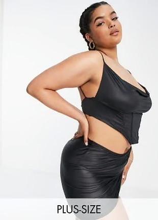 Kорсет-топ asos luxe curve чорного кольору