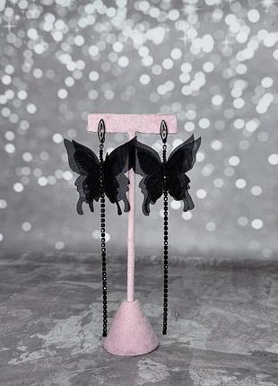 Сережки з метеликами ручної роботи