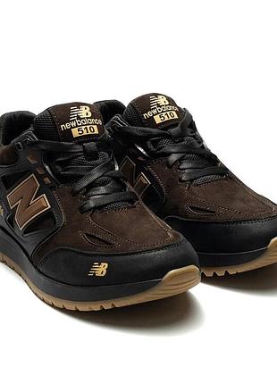 Мужские кожаные кроссовки nb clasic brown