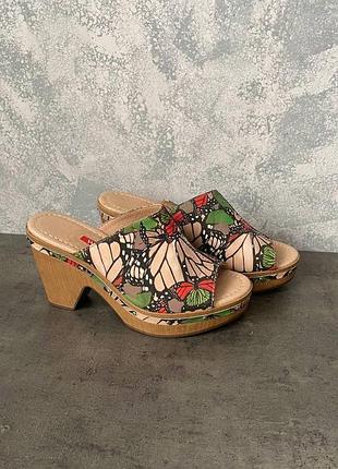 Weekend новые кожаные сабо на платформе босоножки шлепанцы