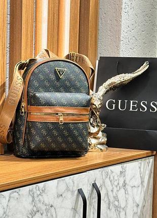 Рюкзак женский мужской коричневый guess рюкзак гесс унисекс