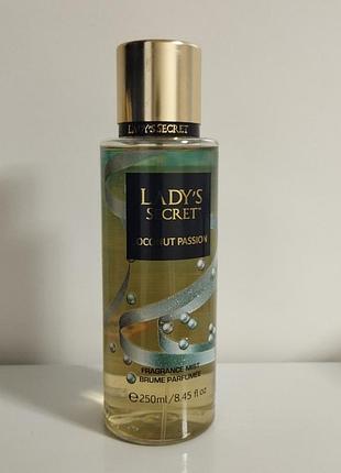 Женский парфюмированный спрей-мист для тела lady’s secret coconut passion, 250 мл