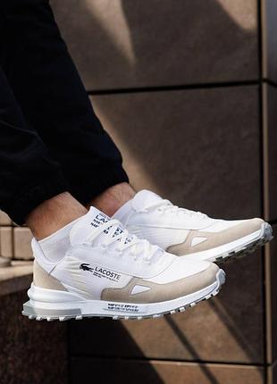 Кросівки lacoste elite active white beige grey 7