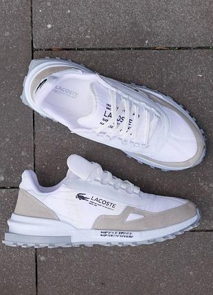 Кросівки lacoste elite active white beige grey 6