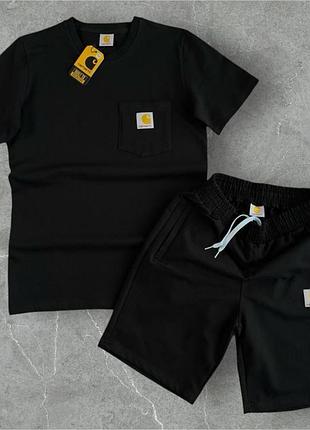 Футболка + шорты carhartt, летний спортивный костюм мужской