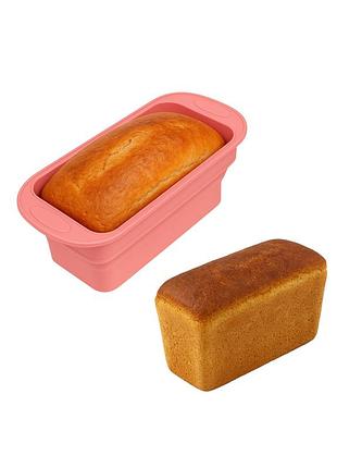 Форма для випікання хліба силіконова 29.5х12.3х11 см рожева | 86645