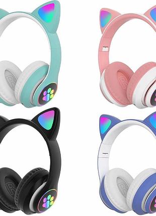 Беспроводные наушники bluetooth с ушками с led подсветкой