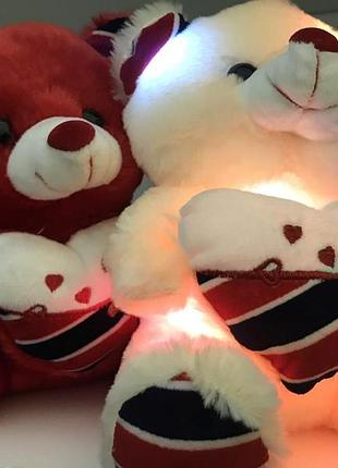 Мягкая светящаяся игрушка мишка тедди