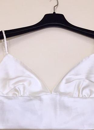 Топ сатиновий calliope satin crop top ivory