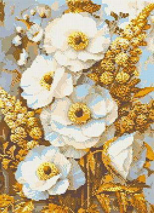 Алмазна мозаїка на дерев'яному підрамнику благородні квіти od 3336