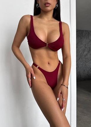 Ідеальний бордовий купальник люксої якості