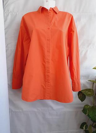 Помаранчева сорочка з бавовни від c&a розмір xl