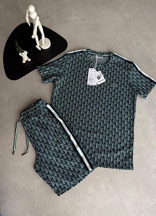 Спортивний літній костюм lacoste monogram green