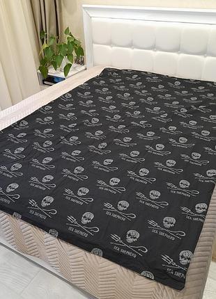 Полуодеяло односпальный черный хлопок 130×197