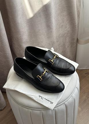 Лоферы massimo dutti черные кожа