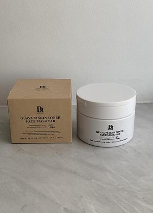 Заспокійливі тонер-педи з гуавою та азуленом benton guava 70 skin toner face mask pad