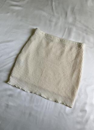 Бежева легка літня спідниця, вязана спідниця на літо, юбка shein