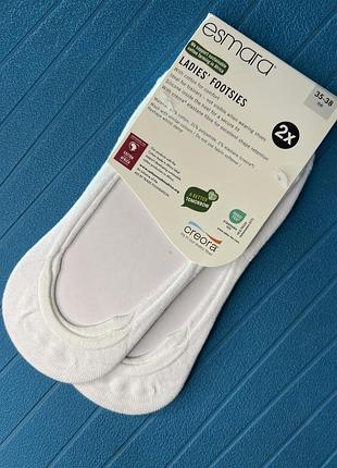 Сліди котонові  білі 2в1 з силіконовою пʼятою