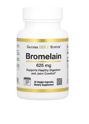 California gold nutrition, бромелаїн, 625 мг, 30 рослинних капсул