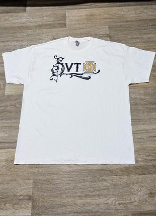 Мужская белая футболка с принтом размер 2xl - 3xl