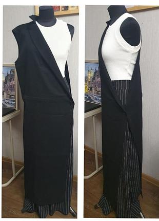 Пиджак длинный на одно плечо, лён