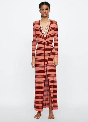 Платье макси в полоску на запах от zara6 фото