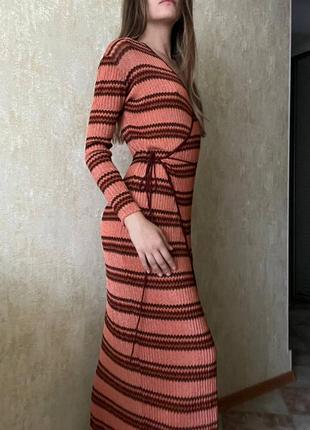 Платье макси в полоску на запах от zara2 фото